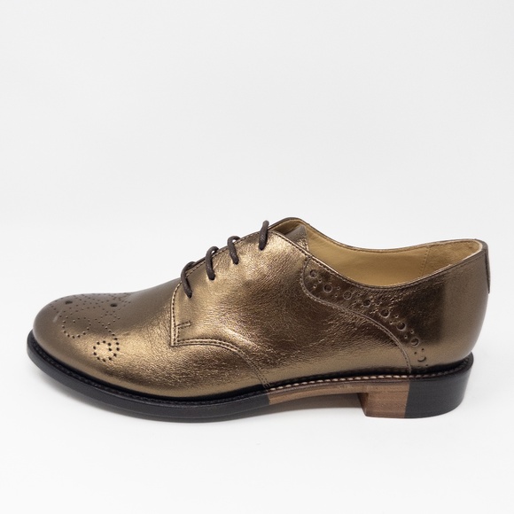 The Office of Angela Scott Shoes - The Office of Angela Scott Ms Presley Bronze Lace Up Derby Oxford Loafer Size 37